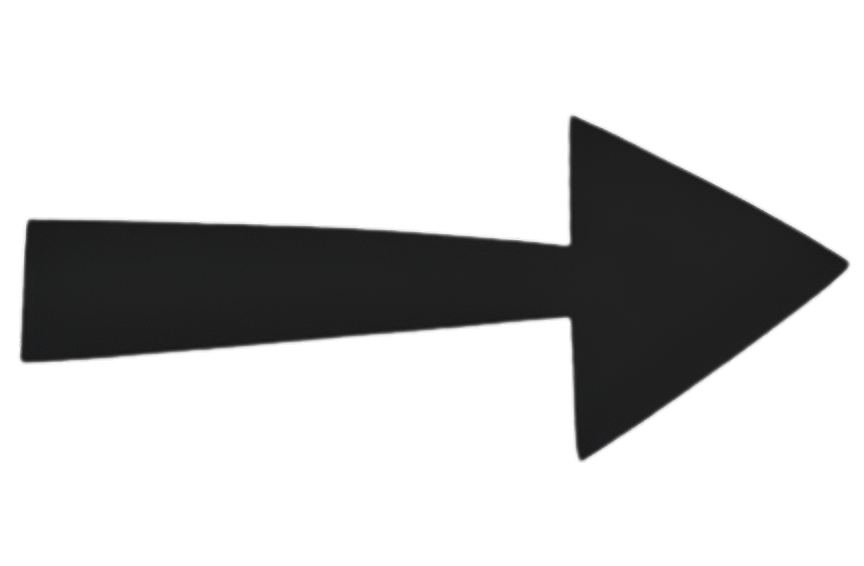 Black directional arrow pointing to the right on a transparent background.